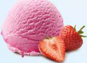 Strawberry flavoured ice cream